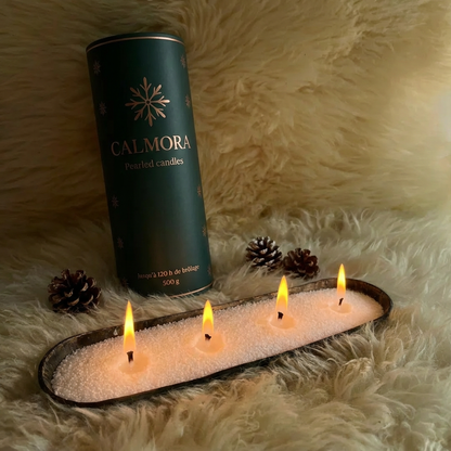 Bougie perlée Calmora | Édition de Noël