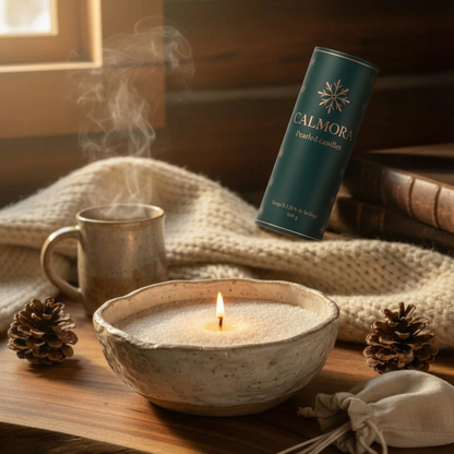 Bougie perlée Calmora | Édition de Noël